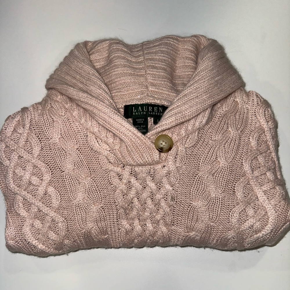 Lauren by Ralph Lauren Silk & Cashmere Cable Knit Sweater